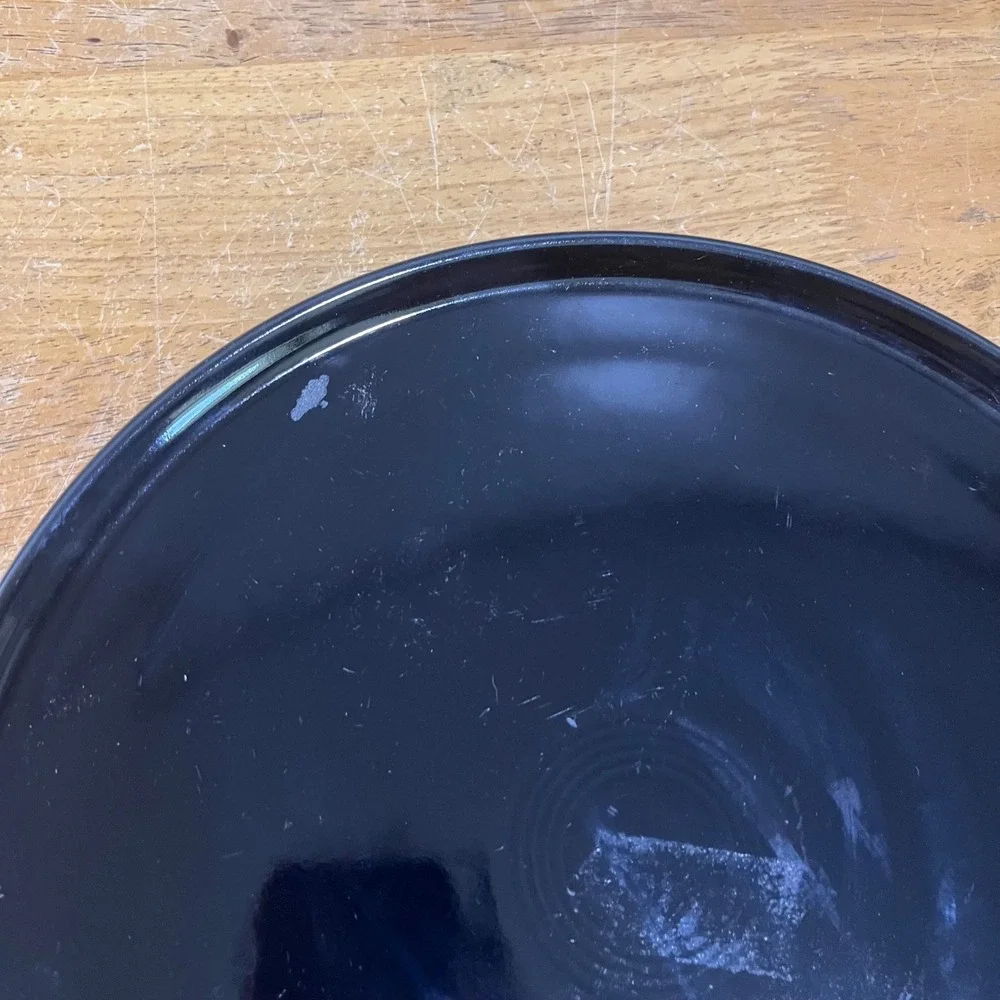 Fiesta‎ Black Pizza Pan Baking Stone 12 inch Ceramic Serving Tray Vtg Style USA